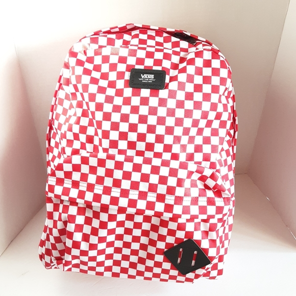 Vans Old Skool Checkerboard Backpack (Red Check) NWT - Picture 3 of 7